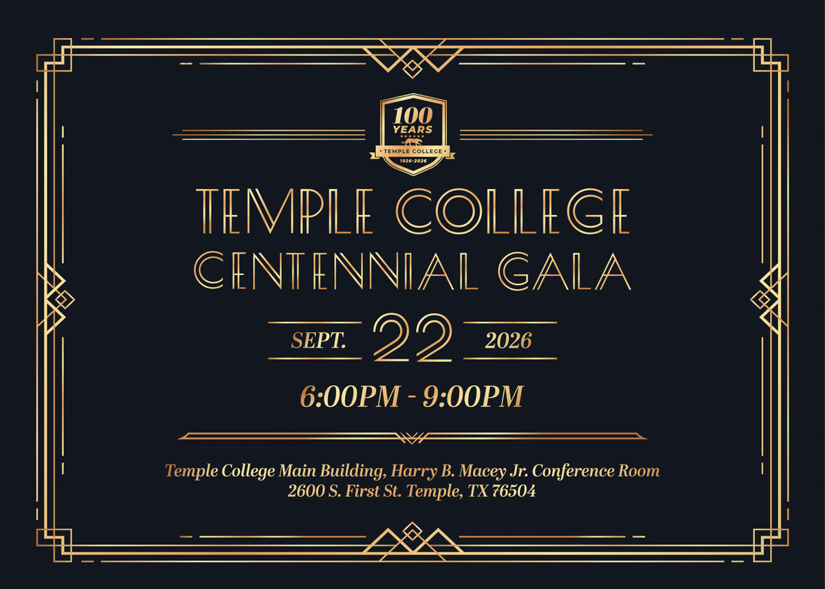 Temple College Centennial Gala, September 22, 2026