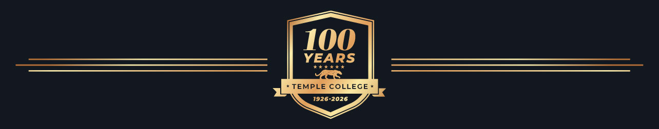 Temple College Centennial Logo